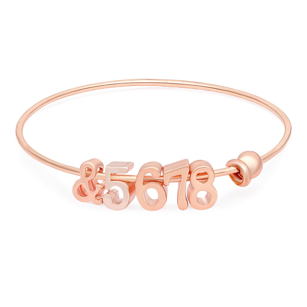 Dainty Personalized 5678 Bracelet Dance Gift Rose Gold Bangle for Dancer (Rose Gold)
