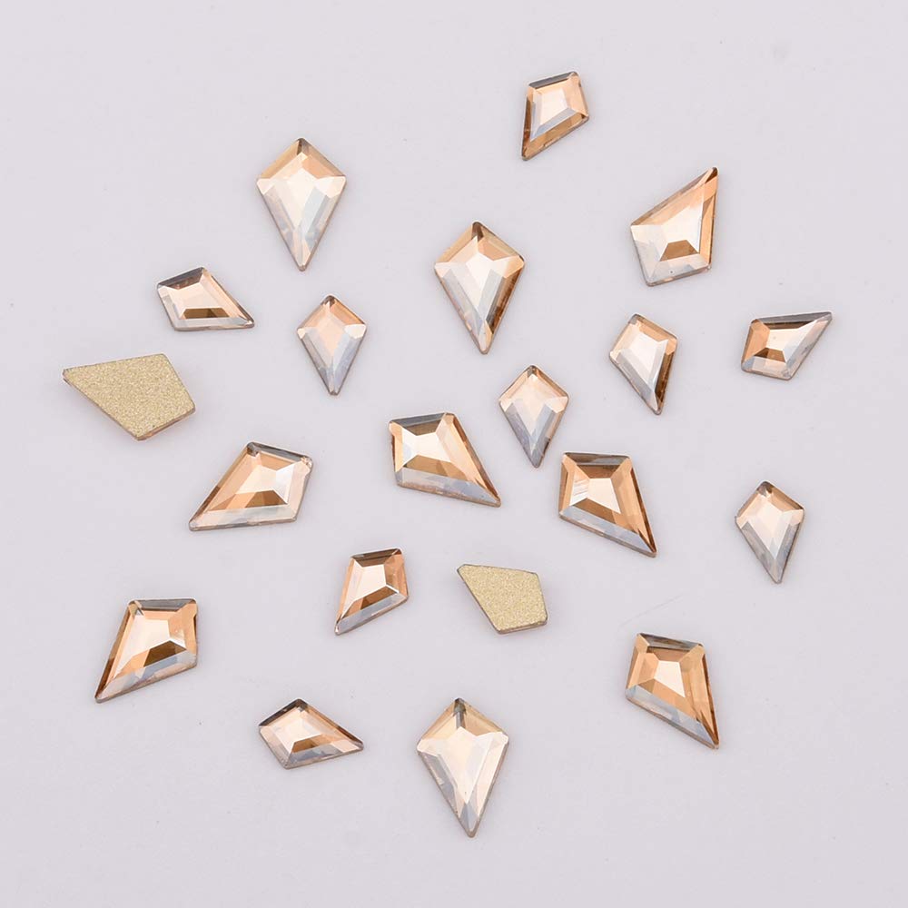 153pcs 3D Nail Diamonds Crystal Golden Shadow Flat Back Gem Stones for Nail Art Decoration + 960pcs Mix Loose Round Rhinestones Set Supply