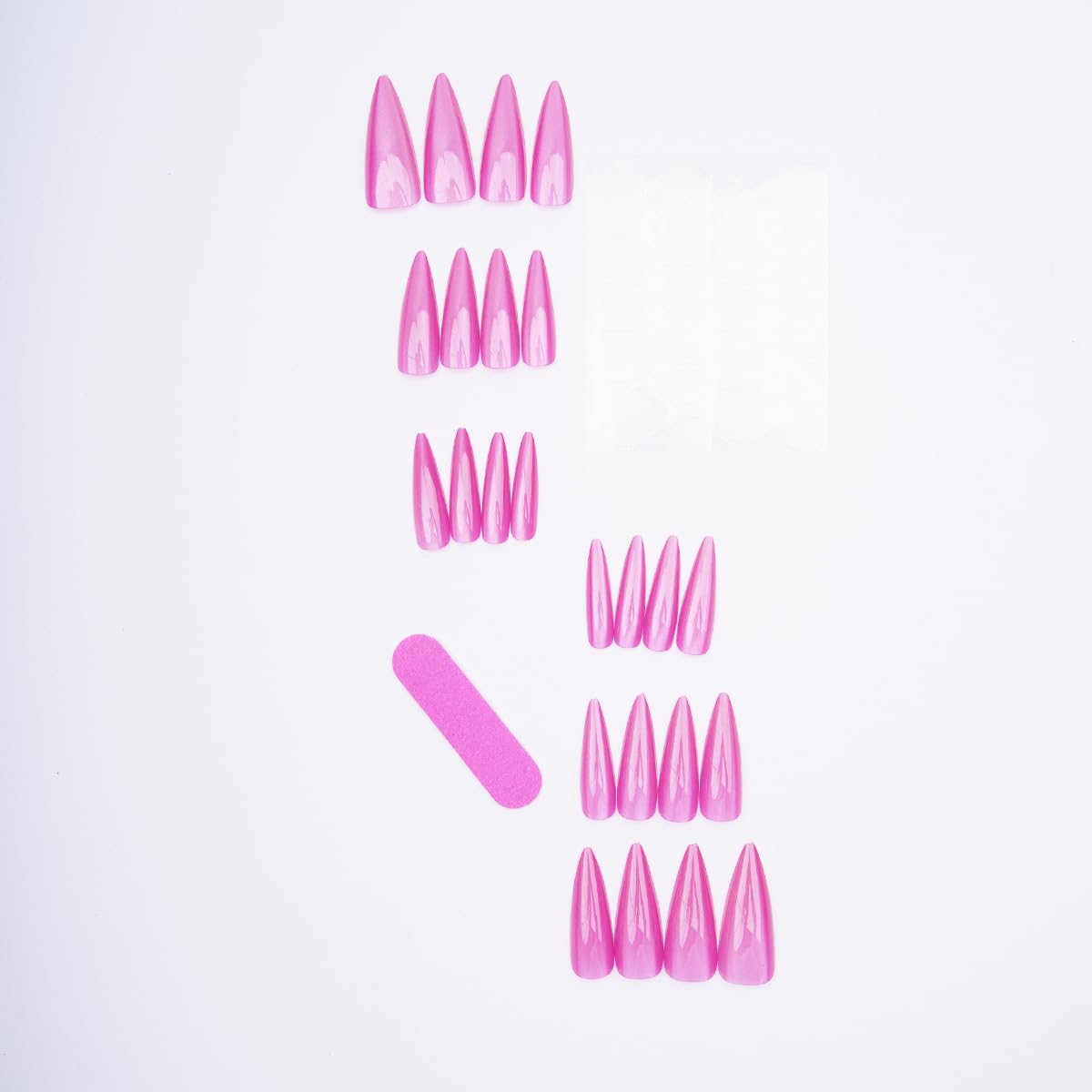 Pink Cat Eye Press on Nails Long Stiletto Fake Nails Ombre False Nails with Design Glitter Glue on Nails Full Cover Stick on Nail Elegant Artificial Acrylic Nail for Women Manicure 24Pcs