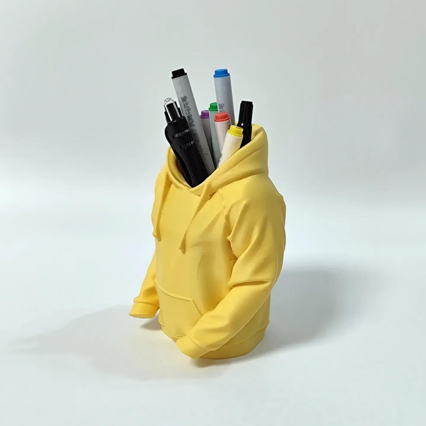 TIME&TRAVE Unique Sweatshirt Pen Holder for Desk, Creative Pencil Holder Desk Organizers, Office Supplies Decorations Idea Gift for Men Women Kids(Yellow)