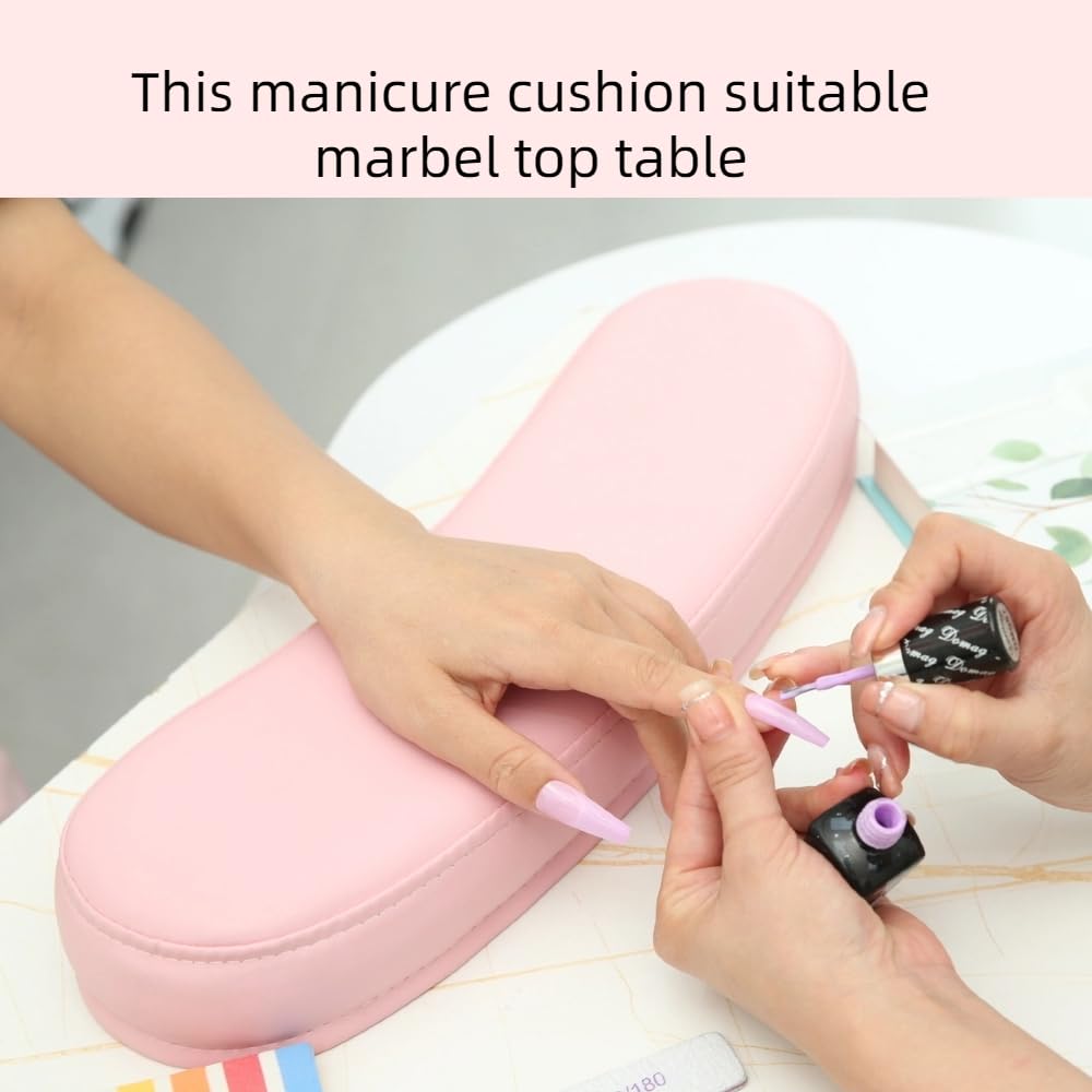 QUEESALN Manicure hand Rest Cushion Pillow Pad, Nail Polish Hand Cushion Pillow, Manicure Table Portable Nail Table Hand Cushion, Nail Art Tools Hand Cushion, Nail SPA Salon Home DIY Nail Tech (Pink)