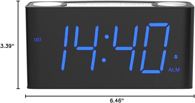 Digital Alarm Clock for Bedroom, Large Screen with 7 Color Night Light