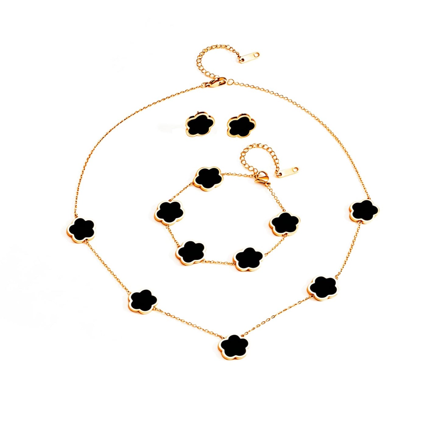 Minimalist Jewelry Set, Stainless Steel Necklace and Earring Set, Necklace and Bracelet Set, Classy Accessories for Women