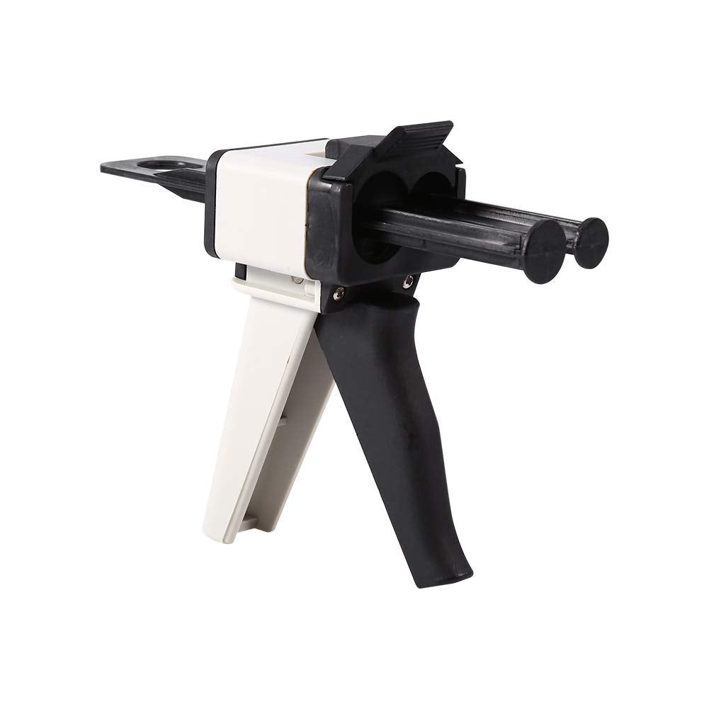Dispenser Gun Kit, 50ml Adhesive Cartridges Gun Impression Mixing Dispensing Gun Solid Epoxy Gun for 1:1/2:1 Cartridge Mixing Dispenser Delivery Caulking Gun