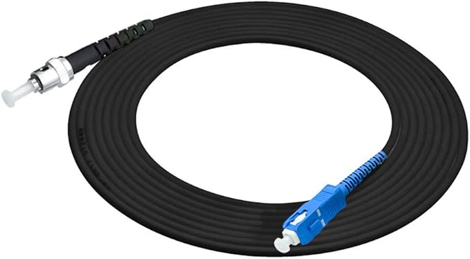 Jeirdus 40M SC to ST Outdoor Armored Simplex 9/125 SM Fiber Optic Cable Jumper Optical Patch Cord Singlemode 40Meters 130ft SC-ST