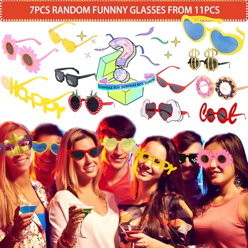Bulk Opulent Photo Booth Props Set for Adult, Novelty Funny Hats and Glasses, Colorful Wig, Inflatable, Phtot Booth Props Kit for Graduation, Wedding, Birthday, Bachelorette and All Occasions