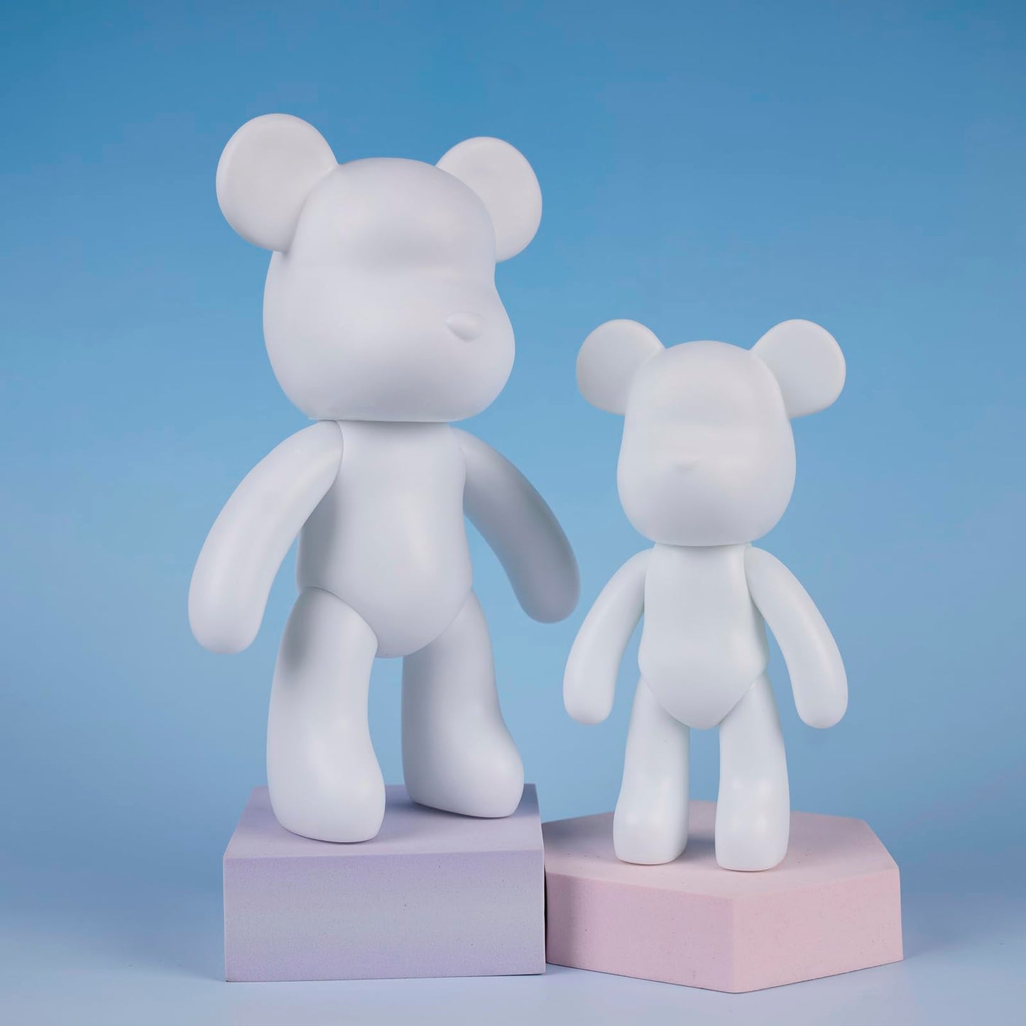Coniuty 7+9 inch Blank Bear Mold 2 Set DIY Fluid Bear + 1 Keychain Creativity Figure for Home Decoration