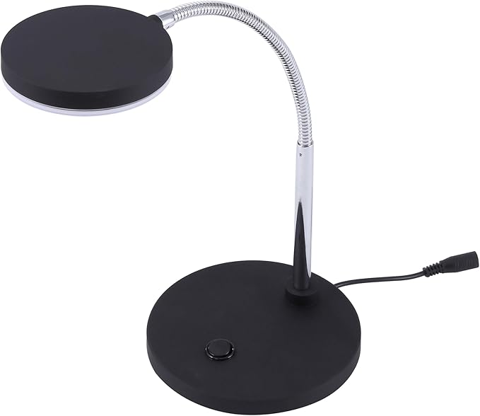 Bostitch Office LED Metal Gooseneck Desk Lamp, Flicker Free, Adjustable Head (VLED1800BK), Black