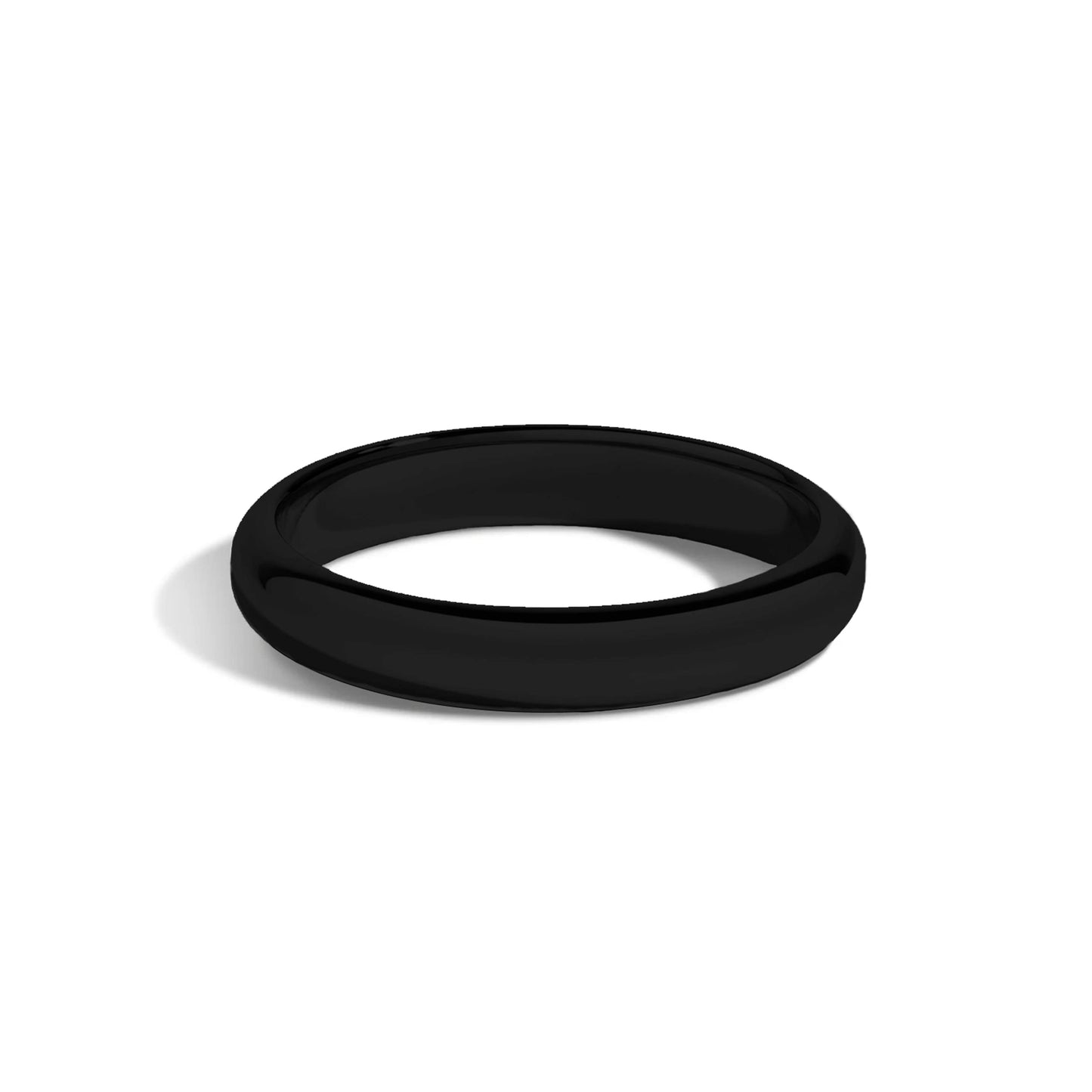 Tioneer Jewelry | Sterling Silver Plain Dome Wedding Band | Wedding Band for Women & Men | Sterling Silver Jewelry, Black, 3mm, Size 5