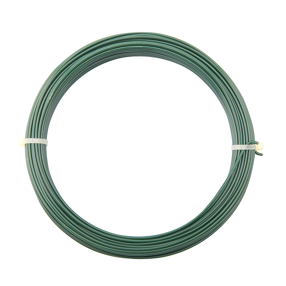 WCS Wire and Cable Specialties Floral Wire 14 Gauge | Green Enameled Steel for Crafts | Corrosion-Resistant Alloy Material | 100 ft Coil Decorative Use