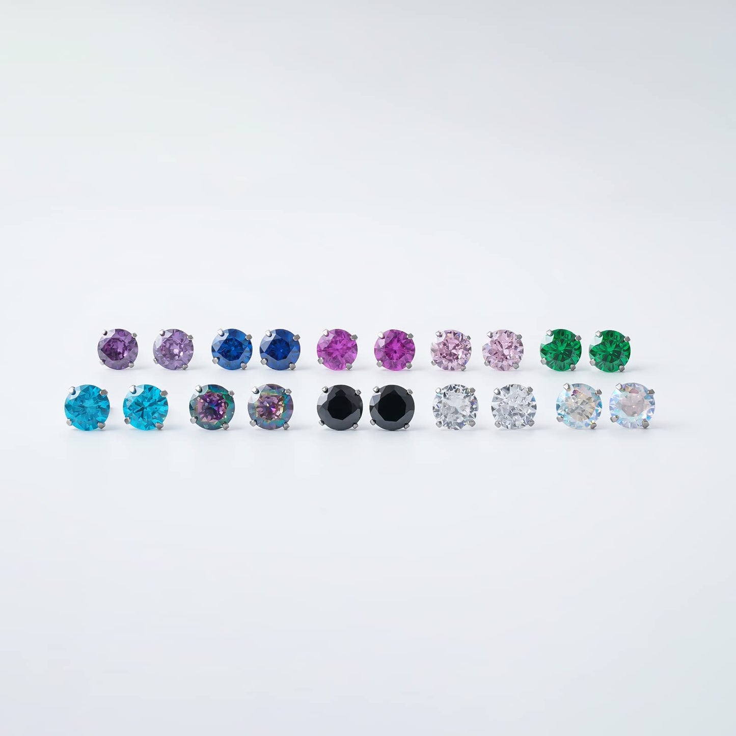 1 Pair Implant Grade Titanium Stud Earrings Set Hypoallergenic 3mm 4mm 5mm 6mm Cubic Zirconia G23 Titanium Earring Studs for Women Men for Sensitive Ear (4mm VM)