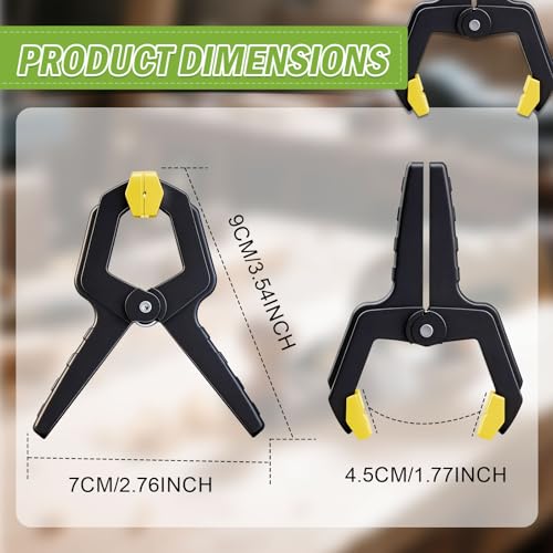 16 Pack Spring Clamps Heavy Duty - 3.5 Inch Wood Clamps for Woodworking, Spring Clips Clamp for Crafts,Photography Backdrop, Balloon Arch and More with Non-Slip Handles and Adjustable Jaw Pads,Yellow - size: Yellow-16 Pack
