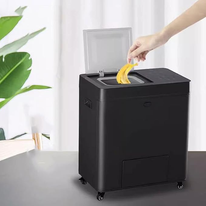 Kitchen Compost Bin, Kitchen Indoor Compost Bin , Smart Waste Kitchen Composter, Electric Composter with Single Button Design, Auto Food Cycler Kitchen Waste Disposer ,Indoor Compost Bin with Lid