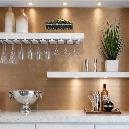 Vamos Tile 100-Piece Peel and Stick Backsplash Seamless Tile,3''x6'' Brushed Rose Gold Metal Subway Tile,Stick on Backsplash for Kitchen/Bathroom/Laundry Room - color: Brushed Rose Gold