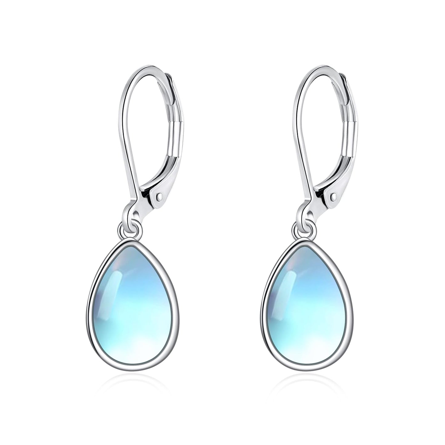 TALYKONG Moonstone Earrings for Women Teardrop Leverback Dangle Earrings for Women (moonstone earrings)