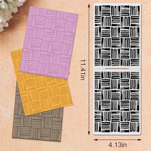 Threetols Stripe Embossing Folder, Wood Stick Background Embossing Folder for Card Making, Square DIY Plastic Scrapbooking Photo Album Card Paper DIY Craft Template Mold - color: STRIPE