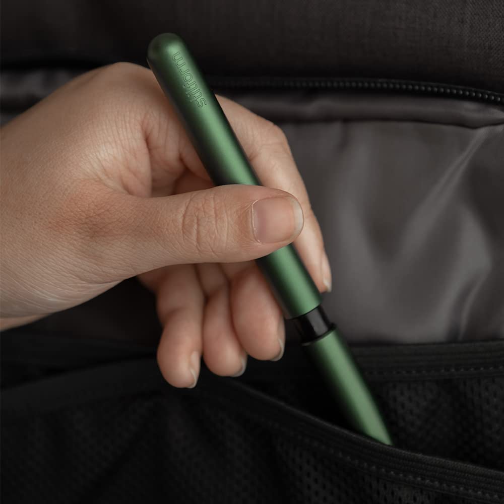 stilform - Ballpoint Pen - Precision Milled Aluminum with Magnetic Closure Mechanism and Superior Schmidt Refill - Award Winning Design (Aurora Green)