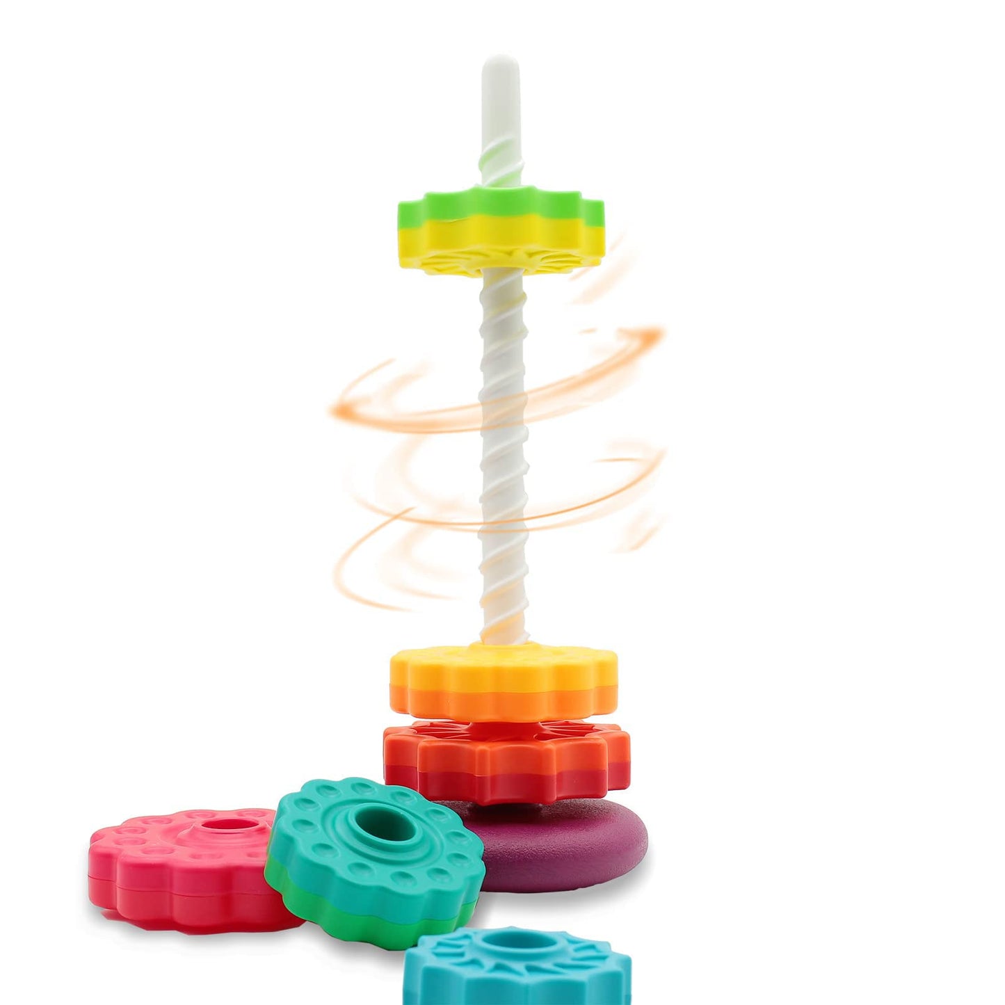 BYFWH Baby Spin Stack Toy,Premium Stacking Toy for Kids, Spinning Stacking Toy for Babies and Toddlers,Educational Toddler Learning Toy,Baby 1 2 3 Birthday Gifts,Autism Sensory Spinning Toy