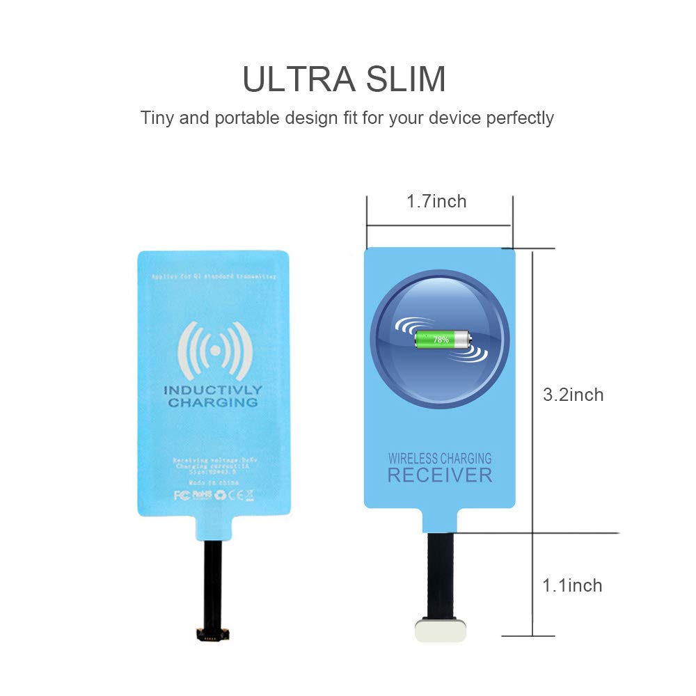 IVY QI Wireless Charging Receiver Adapter with Fast&Smart Microchip Technology for Samsung Galaxy A16 A26 A36 A56 A06 A15 A55 A35 A25 A54 A14 A34 A24 A13 A23 A33 A53 A12 A22 A32 A42 A52 Type-C