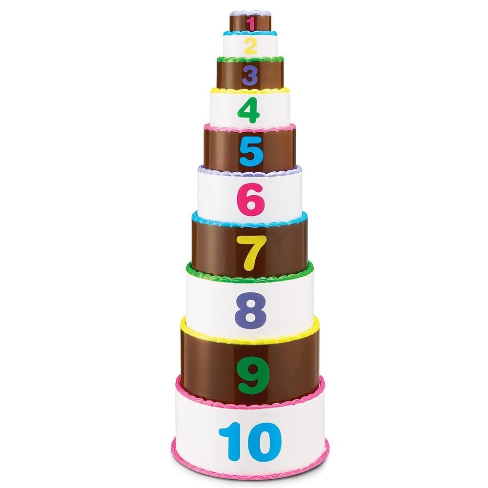 Learning Resources Stack and Count Layer Cake - 10 Pieces, Ages 18+ months Toddler Learning Toys, Early Stacking and Counting Skills for toddlers