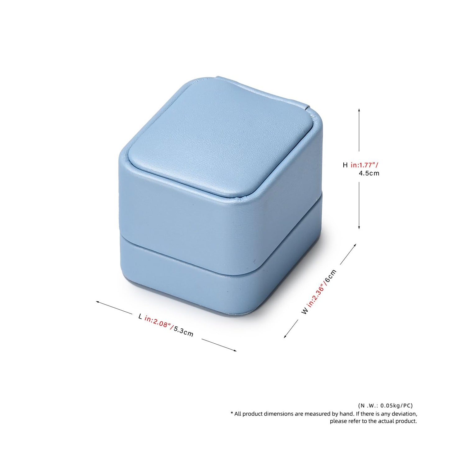 Oirlv Luxury Leather Jewelry Ring Box Engagement Ring Box Wedding Day Keepsake Case(Sky Blue)