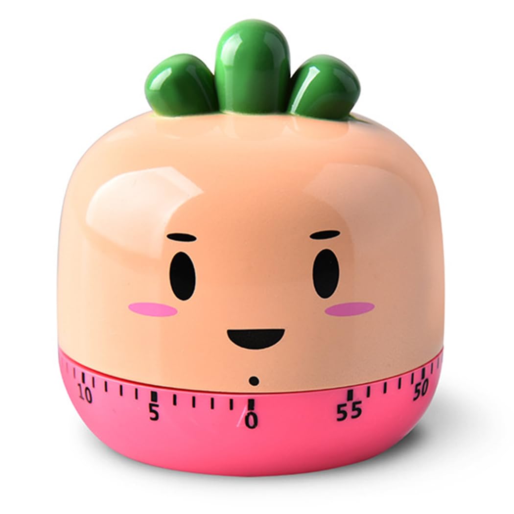 Ranvi Mechanical Cooking Timer, Cute Kitchen Timing Tool for Cooking Baking(Carrot Orange)