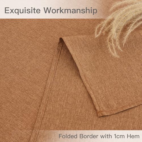 maxmill Slubby Textured Rectangular Tablecloth Water Resistance Antiwrinkle Spillproof Washable Dining Linen Table Cloth for Fall Harvest Thanksgiving Parties Holiday Dinners, 60 x 108 Inch, Amber - color: Amber, size: 108" x 60" (Rectangular)