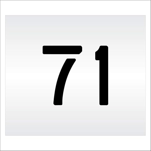 Pavement, Curb, and WheelStop Stencils - 6 inch Double Number Stencil - (71) - 6" x 6" x 1/8" (128 mil) - Pro-Grade