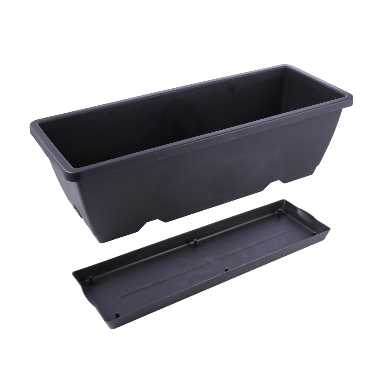 ERINGOGO Rectangular Garden Planter 19.68 Inch Plastic Plant Pot with Drainage Hole and Saucer for Indoor Outdoor Use Balcony Patio Herb Vegetable Container