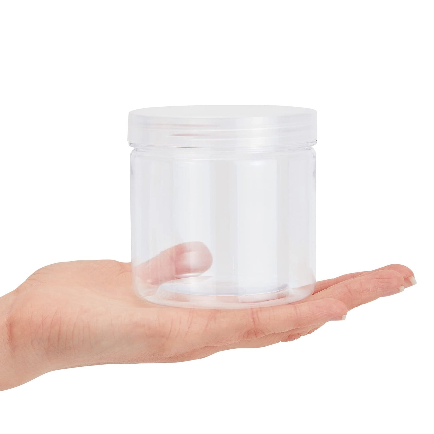 Juvale Plastic Jars with Lids - 12 Oz, Clear, 8-Pack - Slime Containers with Lids & Craft Jars for Kids DIY