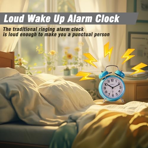 AYRELY?? Super Loud Twin Bell Alarm Clock for Heavy Sleepers,4.5 Inch