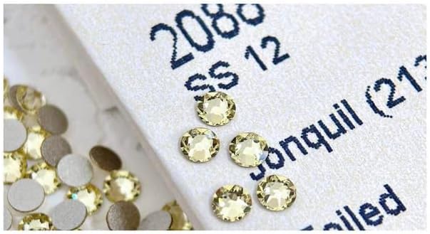 LaserGlow Premium Tooth Gems – 20 Count 2.2mm Yellow Gold Crystal Dental Jewelry – Shiny Tooth Crystals with Brilliant Reflection, Easy Application & Long-Lasting Hold