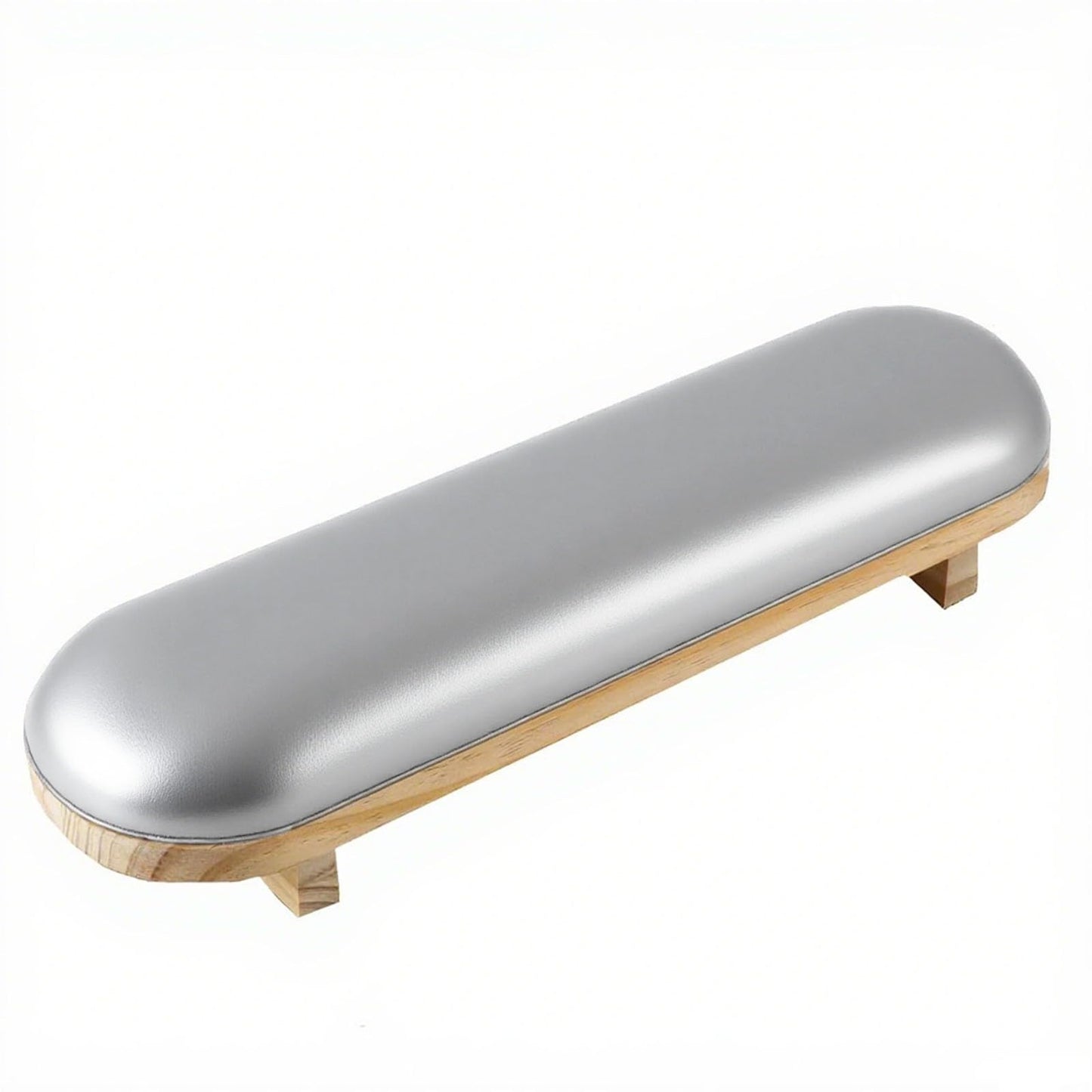 TANG SONG 1PC Sponge Manicure Hand Rest Pillow Wooden Nail Stand Hand Holder Nail Table Manicure Armrest Cushion (Silver)