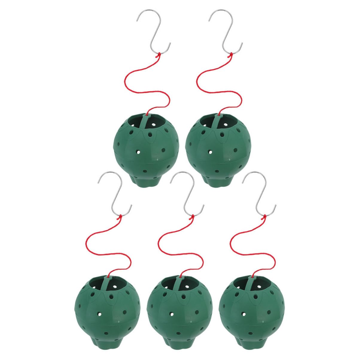 PACKOVE 5pcs Multi-Opening Strawberry Jar Planters for Seed Starting and Hanging Succulents, Plastic Round Flower Pots with Drainage for Indoor Outdoor Gardening