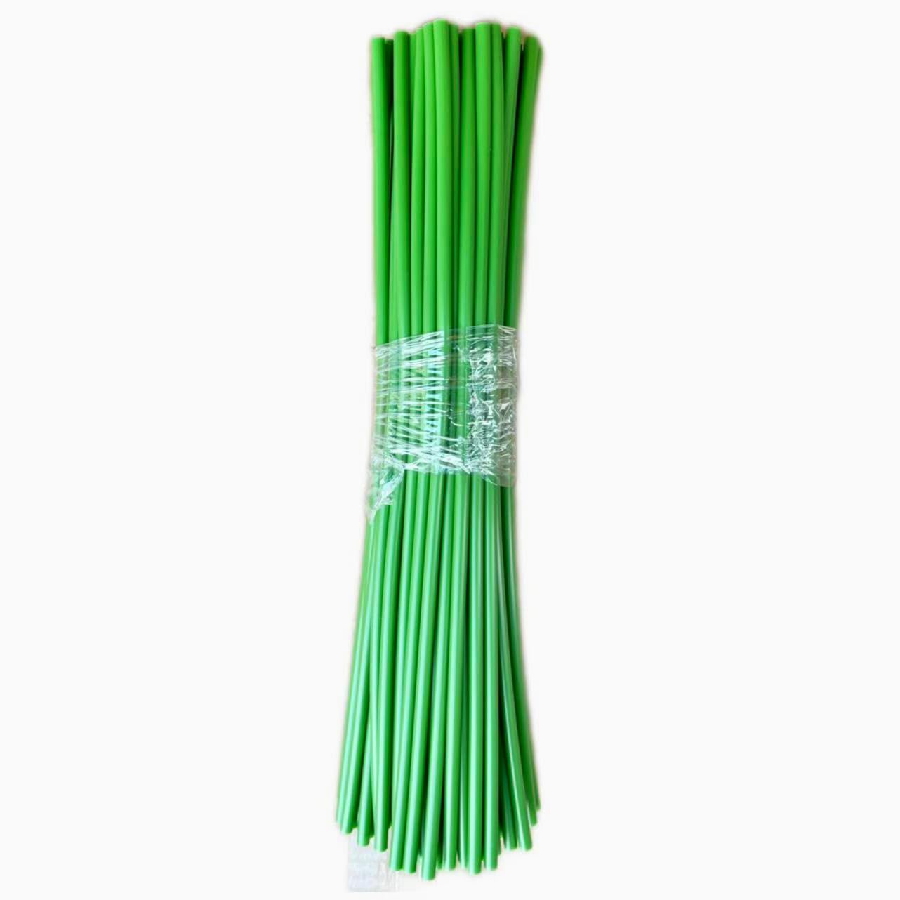 Green tubular flower stems wrap, used to thicken artificial flower stems, DIY wedding bouquet (Green 5MM（100PCS）)