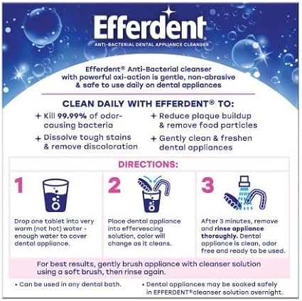 Efferdent Retainer & Denture Cleaner Tablets, Complete Clean, 44 Count, (Pack of 16)