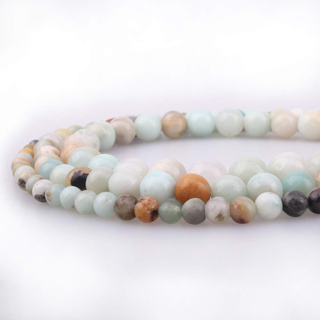 ICAI Beads 10mm Natural Amazonite Gemstone Round Loose Beads for Jewelry Making (34-36pcs)