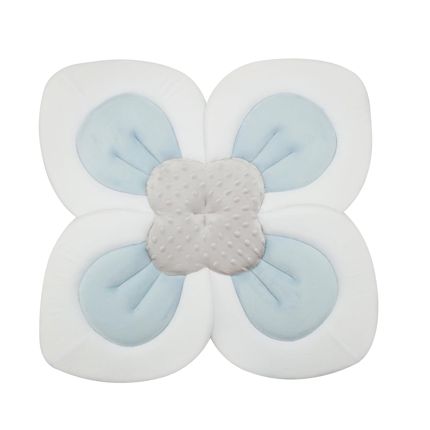 PandaEar Baby Bath Pad for Infant Newborn | Soft Flower Petals for Sink Bathtub Essentials Shower Gift (Blue)