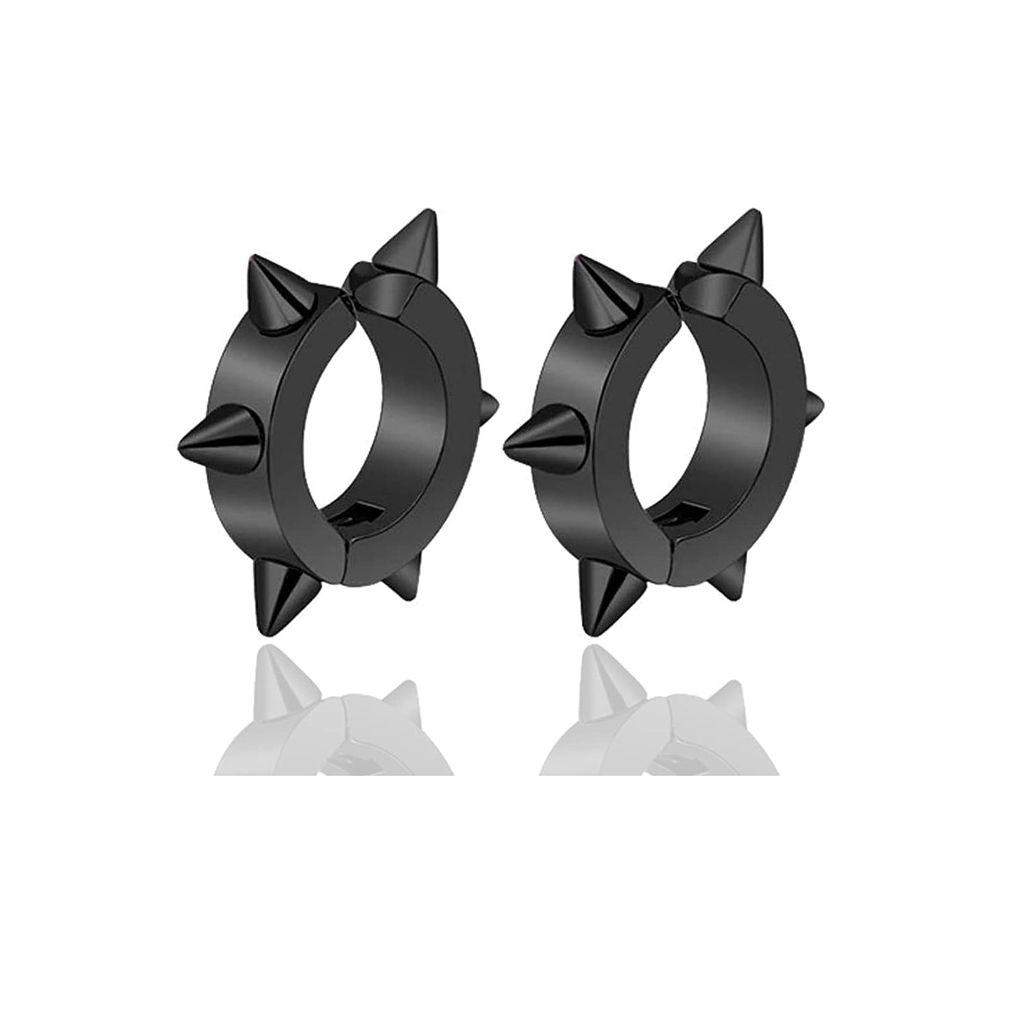 Xusamss Punk Jewelry Stainless Steel Spike Rivet Ear Clip Earrings