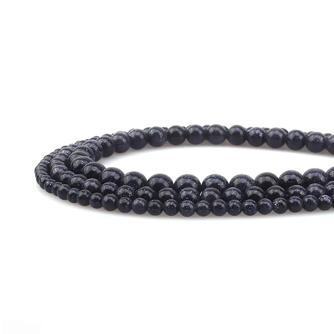 ICAI Beads 10mm Natural Blue Sand Goldstone Round Loose Stone Beads for Jewelry Making DIY Crafts Design 1 Strand 15" APPR.34-36pcs