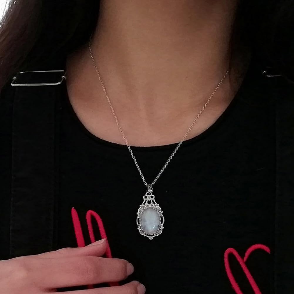 Vintage Moonstone Necklace for Women - Moonstone Pendant & Gemstone Necklace Gift for Her