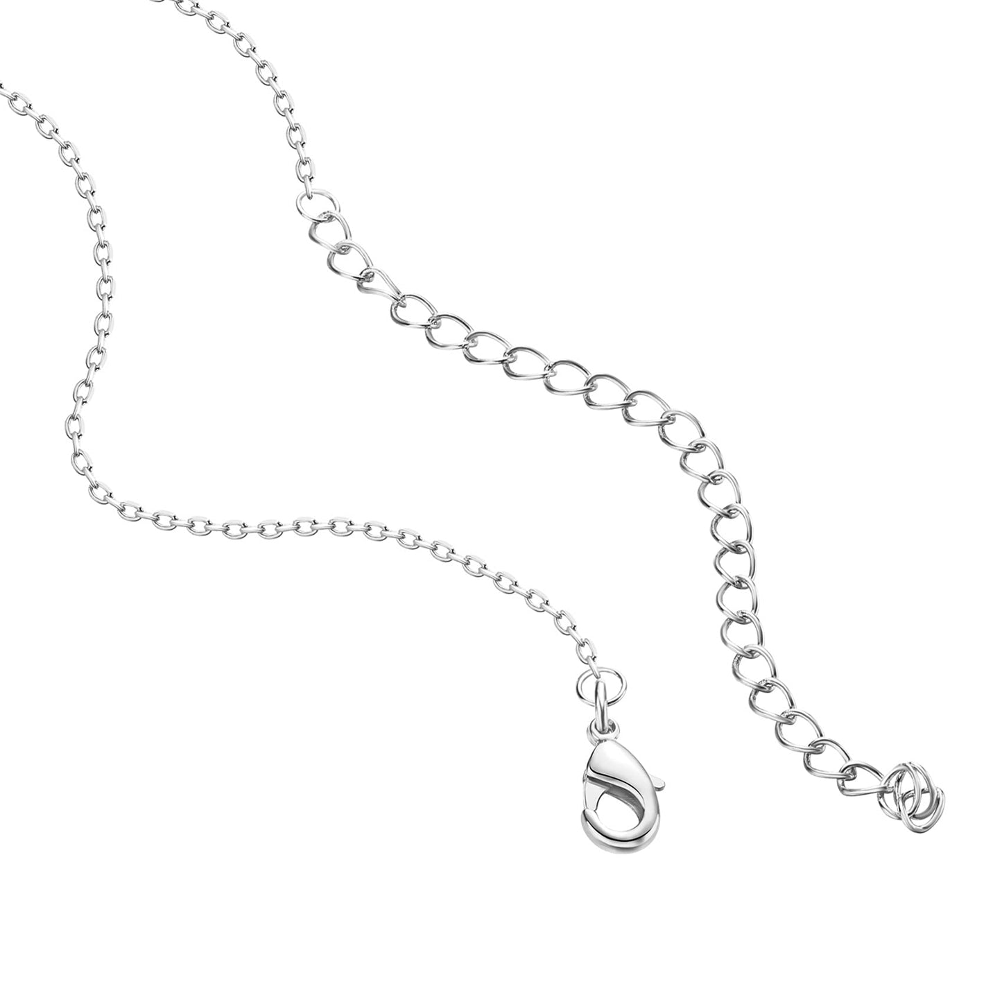 PAVOI Rhodium Plated Chain Necklace for Women | 925 Sterling Silver Chain with 3x3mm Polished Shell Pearls