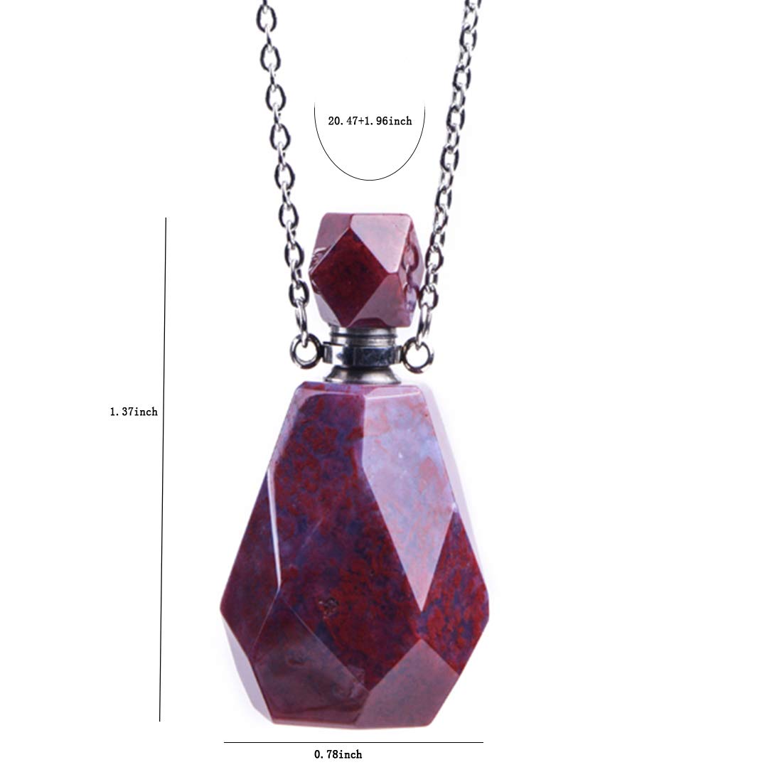 YGLINE Agate Essential Oil Gemstone Vial Essential Oil Necklace,Youngliving,Perfume Bottle Necklace