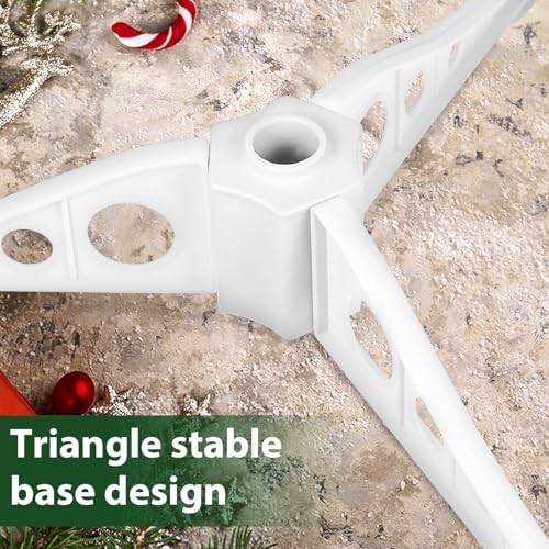 Unomor Christmas Tree Stand White Plastic Triangle Base for DIY Crafts