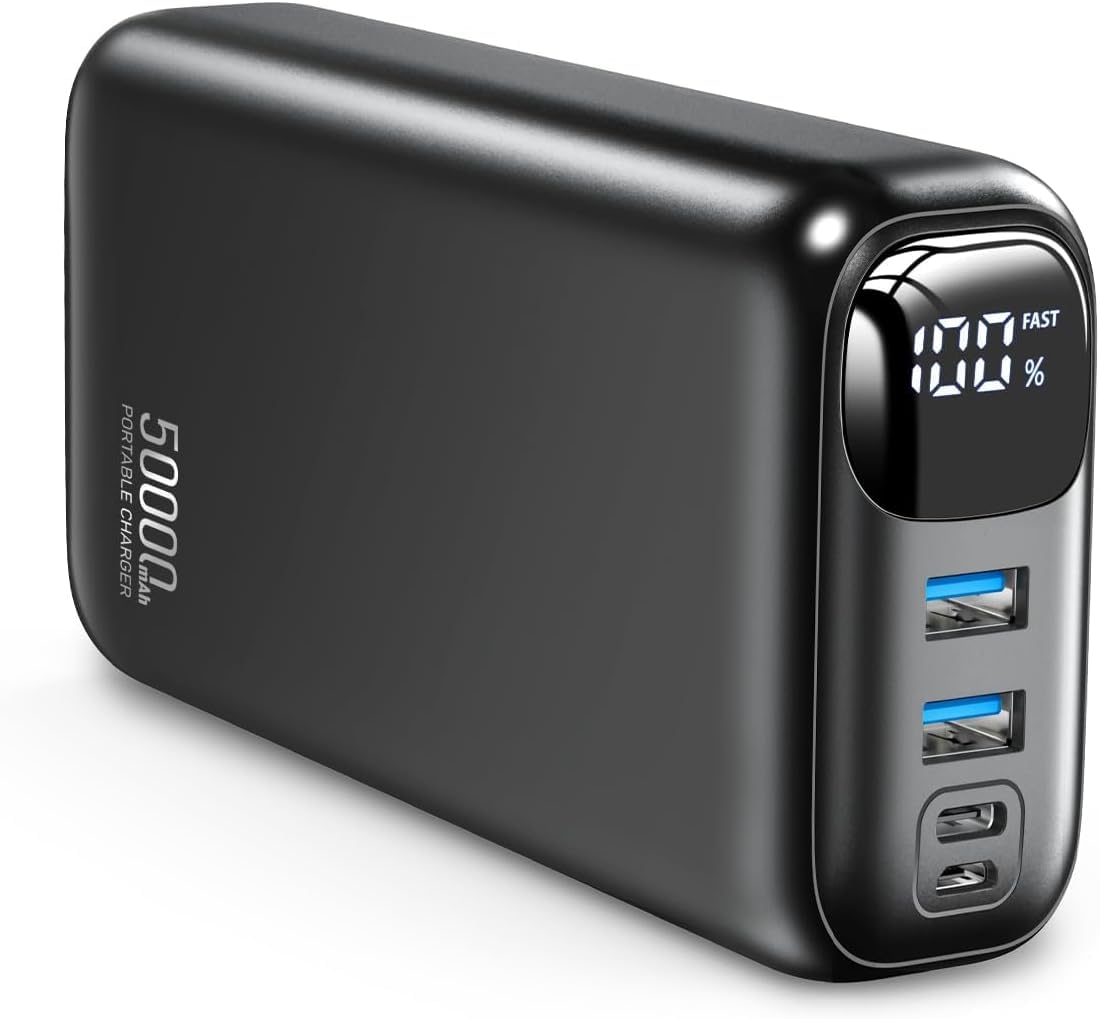 OHOVIV Portable Charger 50000mAh Power Bank - 22.5W Fast Charging External Battery Pack,USB-C Portable Phone Charger for iPhone 17/16/15/14/13 Pro Android Samsung, for Travel Camping Essential