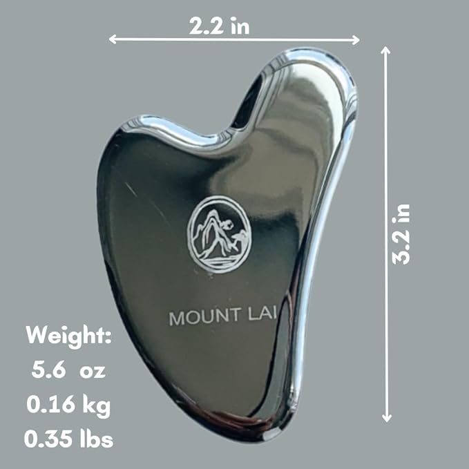 Mount Lai Stainless Steel Gua Sha Facial Tools – Face & Body Guasha Tools for Self-Care, Massager for Sculpting, Muscle Tension Relief & Puffiness Reduction
