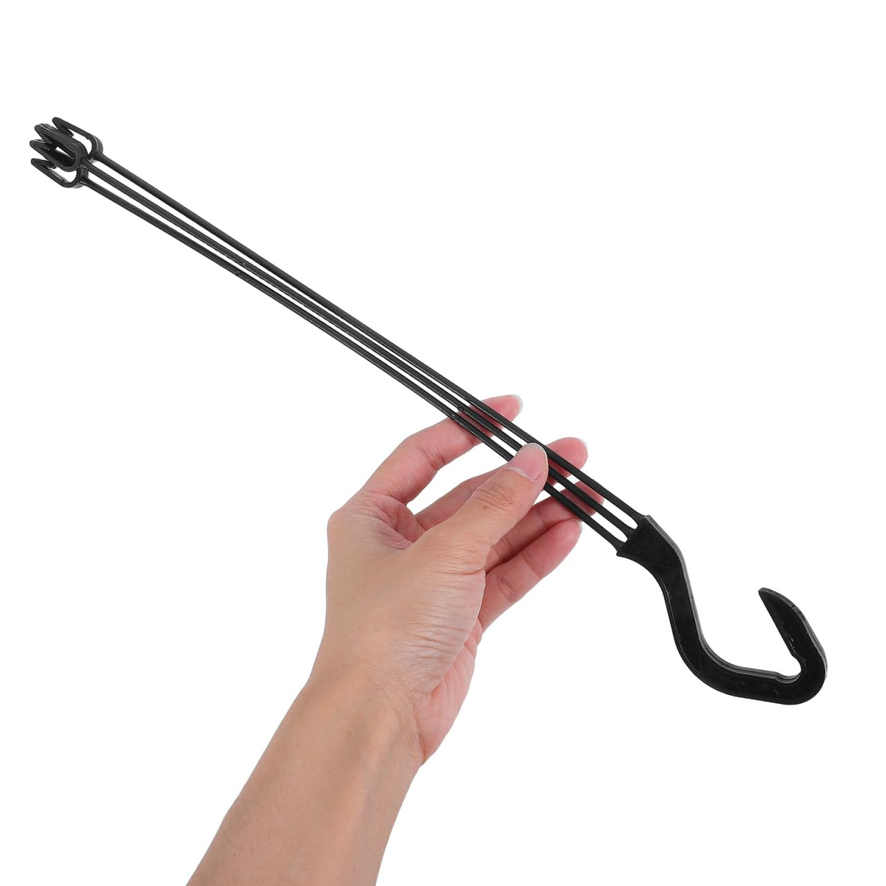 Lurrose 10Pcs Plastic Hanging Basket Hooks Hanging Planter Holder Flower Pot Hangers for Outside and Indoor Small Flower Pots, Black