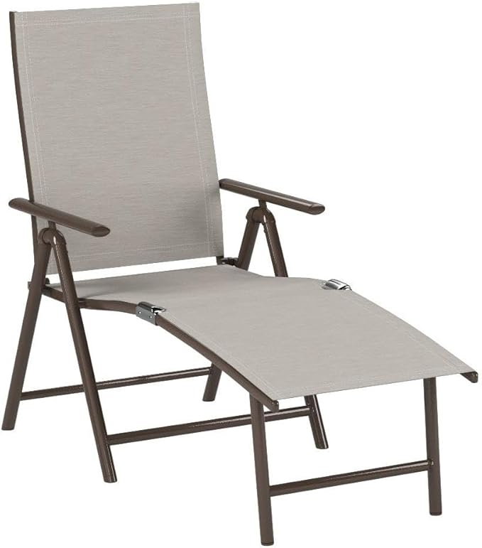 Kozyard Aluminum Outdoor Chaise Lounge Chair, Adjustable Reclining Patio Lounge with Drink Holder, Weather-Resistant Pool, Deck & Yard Recliner, Assemble-Free(2Pack, Beige)