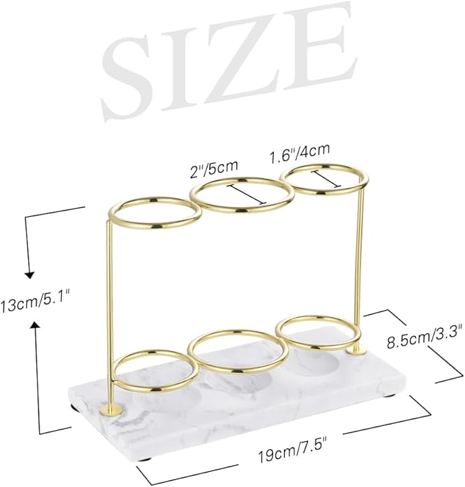 Emibele Electric Toothbrush Holder, 3 Slots 2-Layer Resin Electric Toothbrush Holder Bathroom Toothpaste Razor Storage Non-slip Organizer for Bathroom Toothbrush Toothpaste Cleanser, Gold Marble White