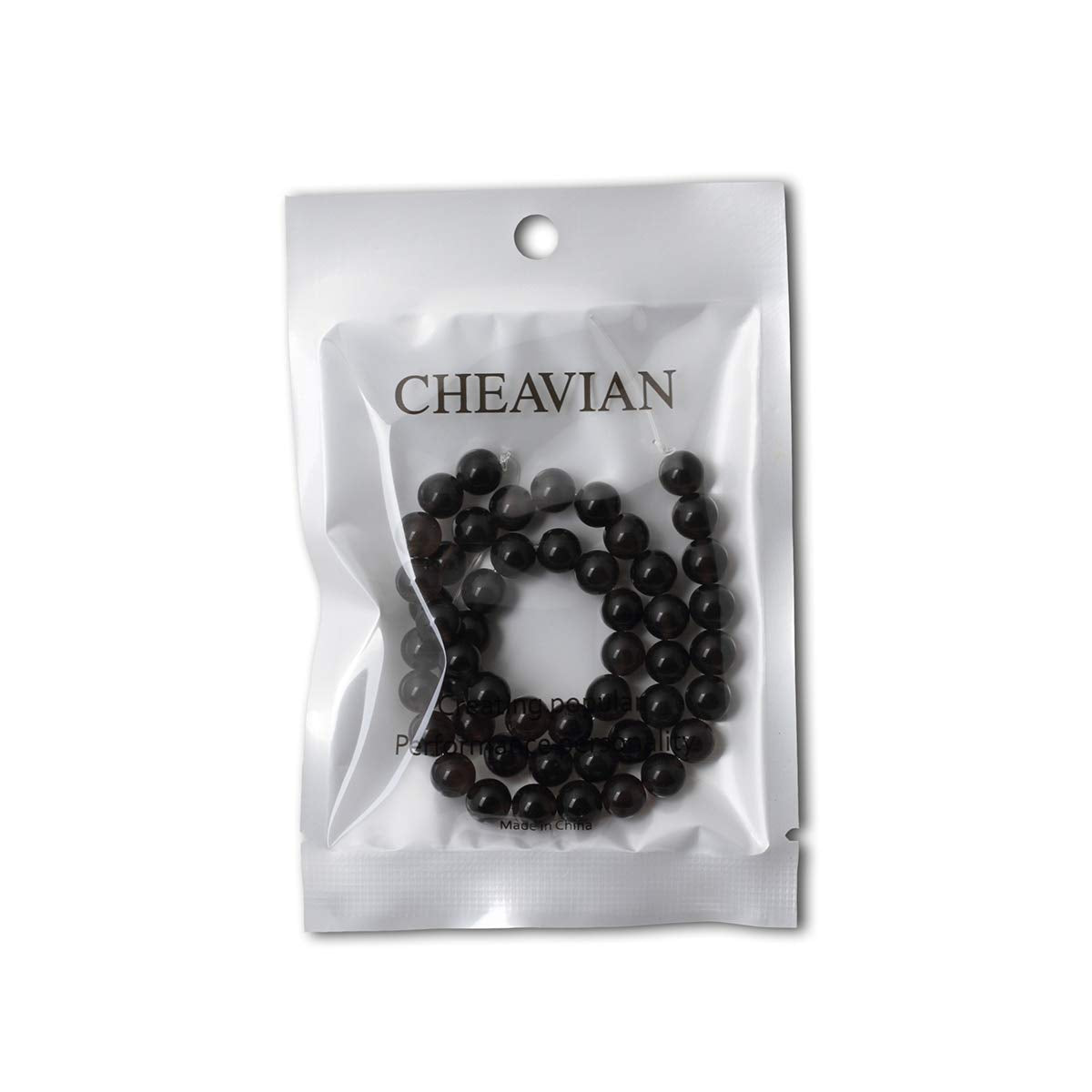 CHEAVIAN 45PCS 8mm Natural Ice Obsidian Gemstone Round Loose Beads Crystal Energy Stone Healing Power for DIY Jewelry Making 1 Strand 15"
